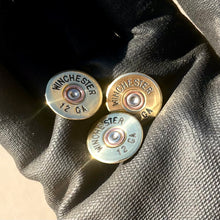 Load image into Gallery viewer, Winchester 12 Gauge Hand Painted Shotgun Shell Slices 12GA Gold Black Qty 5 | FREE SHIPPING