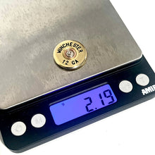 Load image into Gallery viewer, Winchester 12 Gauge Hand Painted Shotgun Shell Slices 12GA Gold Black Qty 5 | FREE SHIPPING