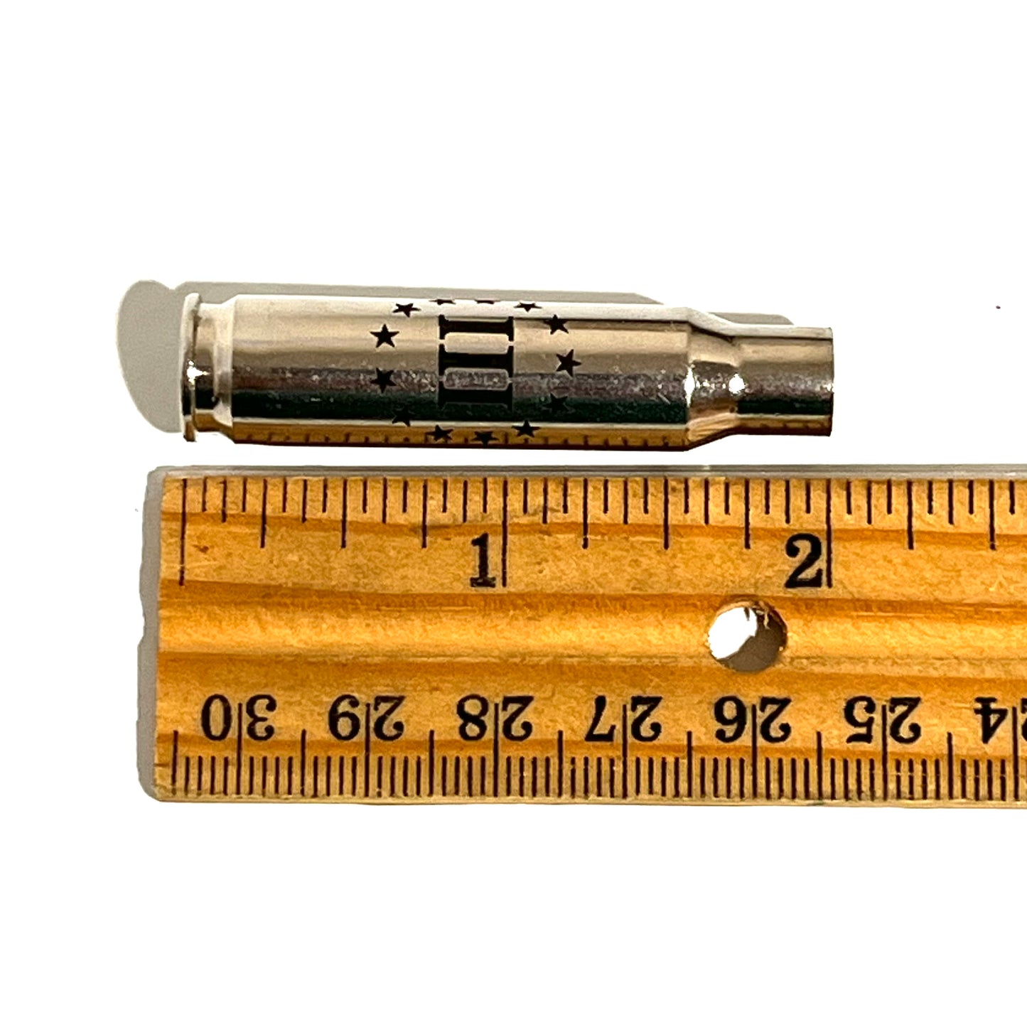 308 WIN Nickel Shells III Percenter Engraved Casing 5 Pcs