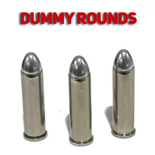 Load image into Gallery viewer, 357 Magnum Nickel Dummy Rounds With New Round Nose Nickel Bullet