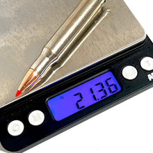 Load image into Gallery viewer, 30-06 SPRG Nickel Dummy Rifle Rounds Real Once Fired Brass With New Super Shock Red Tip Bullet