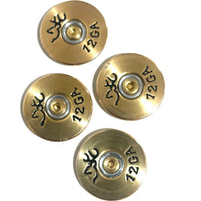 Load image into Gallery viewer, Browning 12 Gauge Hand Painted Shotgun Shell Slices 12GA Gold Qty 5 | FREE SHIPPING