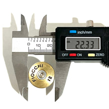 Load image into Gallery viewer, Fiocchi 12 Gauge Hand Painted Shotgun Shell Slices 12GA Gold Black Qty 5 | FREE SHIPPING