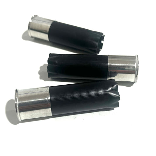 Black Shotgun Shells — Unmarked, High Brass (Qty 8)