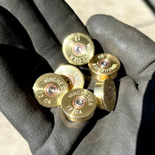 Load image into Gallery viewer, Winchester Gold Head Stamps 12 Gauge Shotgun Shell Steel Bottoms Hand Polished Brass 20 Pcs