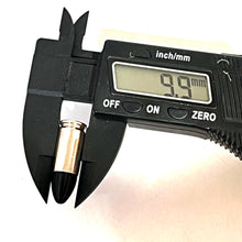 Load image into Gallery viewer, Fake Nickel 9MM Luger Real Once Fired Brass Casings With New Black Bullet