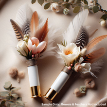 Load image into Gallery viewer, White Blank Empty Shotgun Shells 12 Gauge No Markings On Hulls Used Shotshells DIY Boutonniere Wedding Crafts | 12 Pcs | FREE SHIPPING