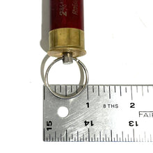 Load image into Gallery viewer, Shotgun Shell Keychain USA Key Ring Holder 12 Gauge Hunting Red Hull Trap Skeet Patriotic Gift