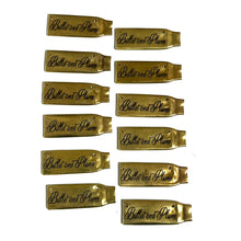 Load image into Gallery viewer, Flattened 223 Brass Bullets w/ Bullet and Plume Engraved Casings Qty 12