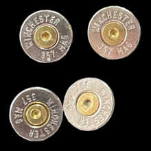 Load image into Gallery viewer, 357 Magnum WINCHESTER Brand Thin Cut Nickel Bullet Slices Gold Primer Qty 15 | FREE SHIPPING