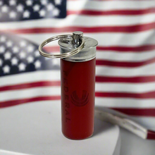 Load image into Gallery viewer, Shotgun Shell Keychain 12 Gauge Dark Red Federal Hull