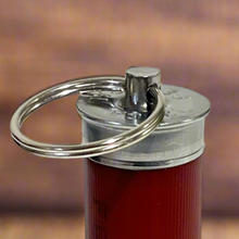 Load image into Gallery viewer, Shotgun Shell Keychain 12 Gauge Dark Red Federal Hull