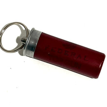 Load image into Gallery viewer, Shotgun Shell Keychain 12 Gauge Dark Red Federal Hull
