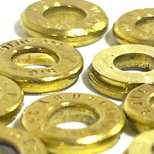 Deprimed .380 Auto Thin Cut Brass Bullet Slices Polished