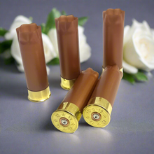 Load image into Gallery viewer, 8 Blank Rose Gold Shotgun Shells 12 Gauge No Markings On Hulls Shotshells DIY Boutonniere Wedding Crafts