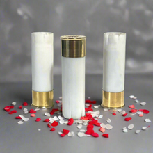 Load image into Gallery viewer, White 8 Blank Empty Shotgun Shells 12 Gauge No Markings On Hulls DIY Boutonnieres Wedding Crafts