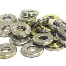 Load image into Gallery viewer, 38 Special Deprimed Polished Nickel Bullet Slices