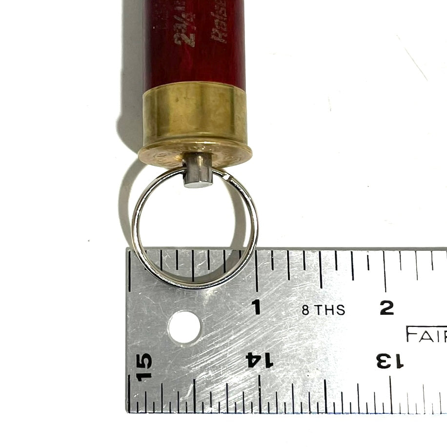 Shotgun Shell Keychain USA Key Ring Holder 12 Gauge Hunting Red Hull Trap Skeet Patriotic Gift