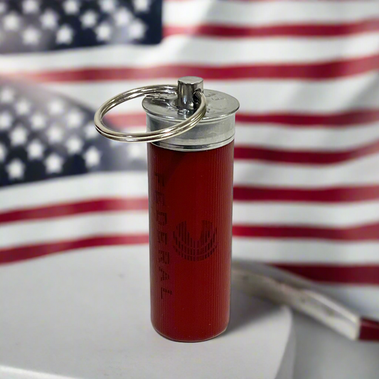 Federal Dark Red 12 Gauge Shotgun Shell Keychain — Classic Color