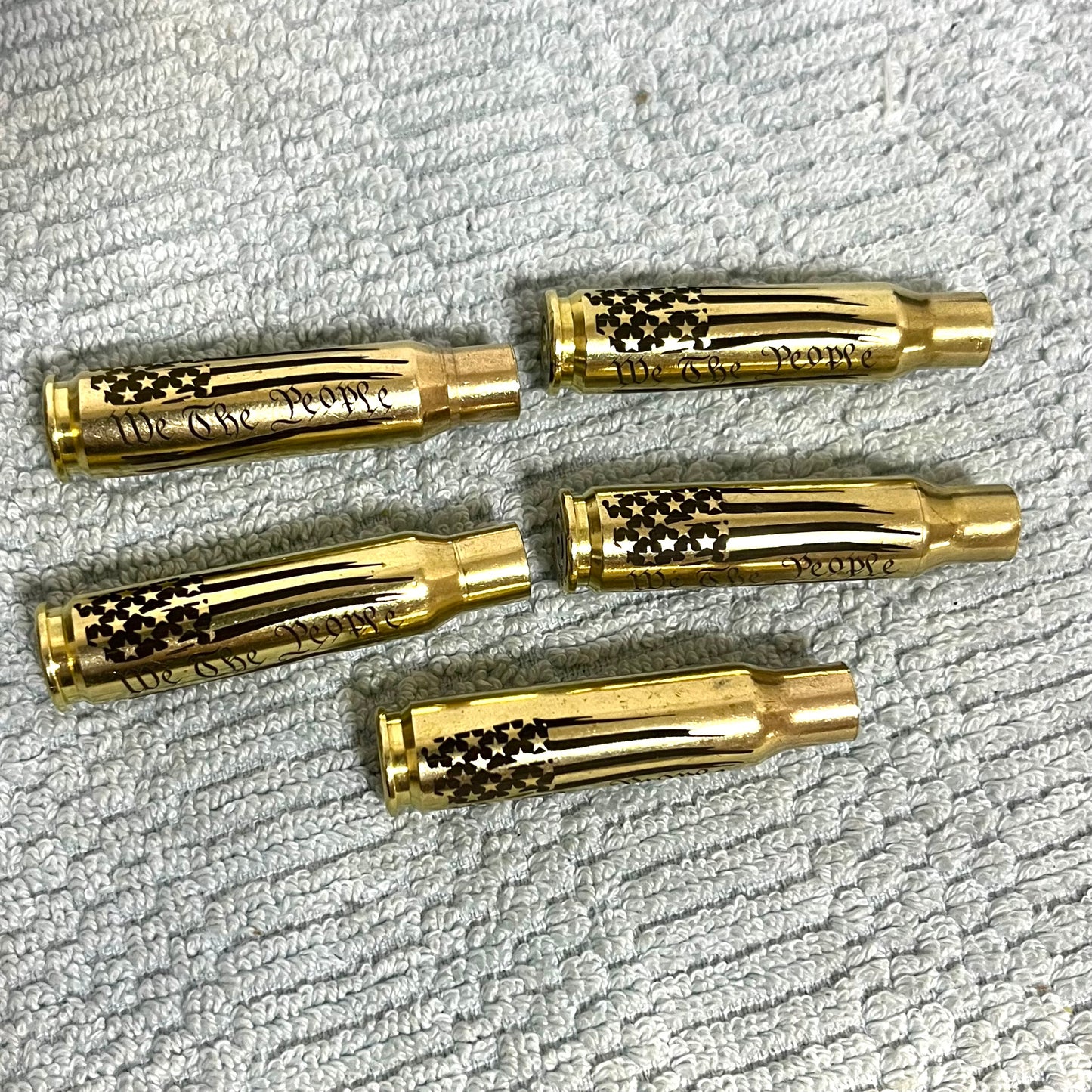 We The People Flag 308 WIN Engraved Brass 5 Pcs
