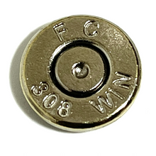 Load image into Gallery viewer, RESERVED: 308 WIN Nickel Brass Bullet Slices With Silver Primer Qty 15 | FREE SHIPPING