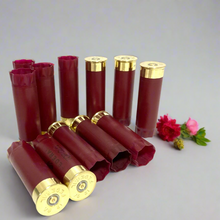 Load image into Gallery viewer, Blank Dark Red Shotgun Shells 12 Gauge No Markings On Hulls DIY Boutonniere Wedding Crafts