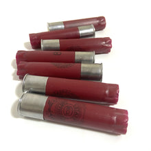 Load image into Gallery viewer, Dark Red 28 Gauge Shotgun Shells Empty High Brass Hulls Shotshells 28GA Spent Ammo Casings DIY Bullet Jewelry 12 Pcs FREE SHIPPING