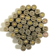 Load image into Gallery viewer, 9MM Nickel Empty Brass Shells Used Bullet Casings 9X19 Luger Fired Spent Pistol Ammo Cleaned Polished DIY Bullet Jewelry Ammo Crafts 100 Pieces | FREE SHIPPING