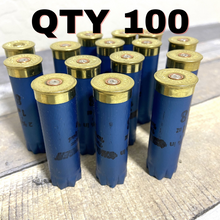 Load image into Gallery viewer, Electric Blue Used Hulls Shotgun Shells 12 Gauge Fired Spent Casings Qty 100 Pcs