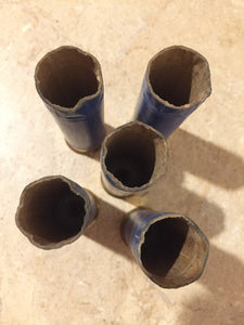 Blue Paper Shotgun Shells 12 Gauge Empty Used Cardboard Hulls Shotshells Spent Casings Fired DIY Ammo Crafts Vintage - Qty 10 Pcs