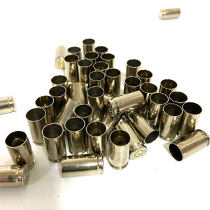 9MM Nickel Empty Brass Shells Used Bullet Casings 9X19 Luger Fired Spent Pistol Ammo Cleaned Polished DIY Bullet Jewelry Ammo Crafts 100 Pieces  | FREE SHIPPING