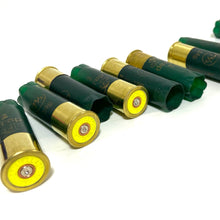 Load image into Gallery viewer, Diy Shotgun Shell Boutonnieres Green With Gold Bottom Brass
