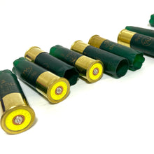 Load image into Gallery viewer, Diy Shotgun Shell Boutonnieres Green With Gold Bottom Brass