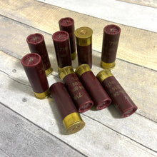 Load image into Gallery viewer, Used Burgundy Dummy Shotgun Shells For Farmhouse Rustic Decor