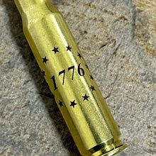Load image into Gallery viewer, 308 WIN Brass Shells 1776 Betsy Ross Engraved Casing 5 Pcs