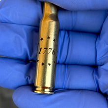 Load image into Gallery viewer, 308 WIN Brass Shells 1776 Betsy Ross Engraved Casing 5 Pcs