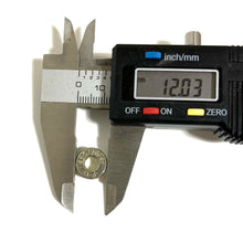 Load image into Gallery viewer, Deprimed 45 ACP Polished Nickel Bullet Slices Qty 15 | FREE SHIPPING