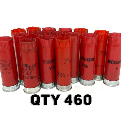 Qty 460 Red Used Empty 12 Gauge Shotgun Shells Shotshells Spent Hulls Fired 12GA