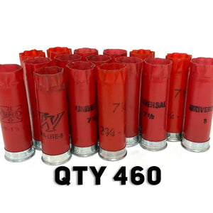 Qty 460 Red Used Empty 12 Gauge Shotgun Shells Shotshells Spent Hulls Fired 12GA