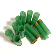 Load image into Gallery viewer, Light Green Shotgun Shells Empty 12 Gauge Remington Used Hulls Spent Shotshells 12 GA Ammo Cartridges DIY Bullet Jewelry Qty 100 FREE SHIPPING