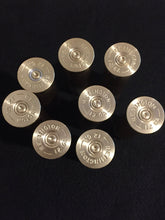 Load image into Gallery viewer, Gold Head Stamps Shotgun Shell 12 Gauge End Caps Brass Bottoms DIY Boutonnieres
