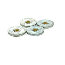 Load image into Gallery viewer, Silver Shotgun Shell Slices Gold Primer