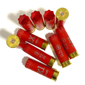 Bright Red 12 Gauge Shotgun Shells Empty Used Casings Fired 12GA Hulls Spent Cartridges 10 Pcs - FREE SHIPPING