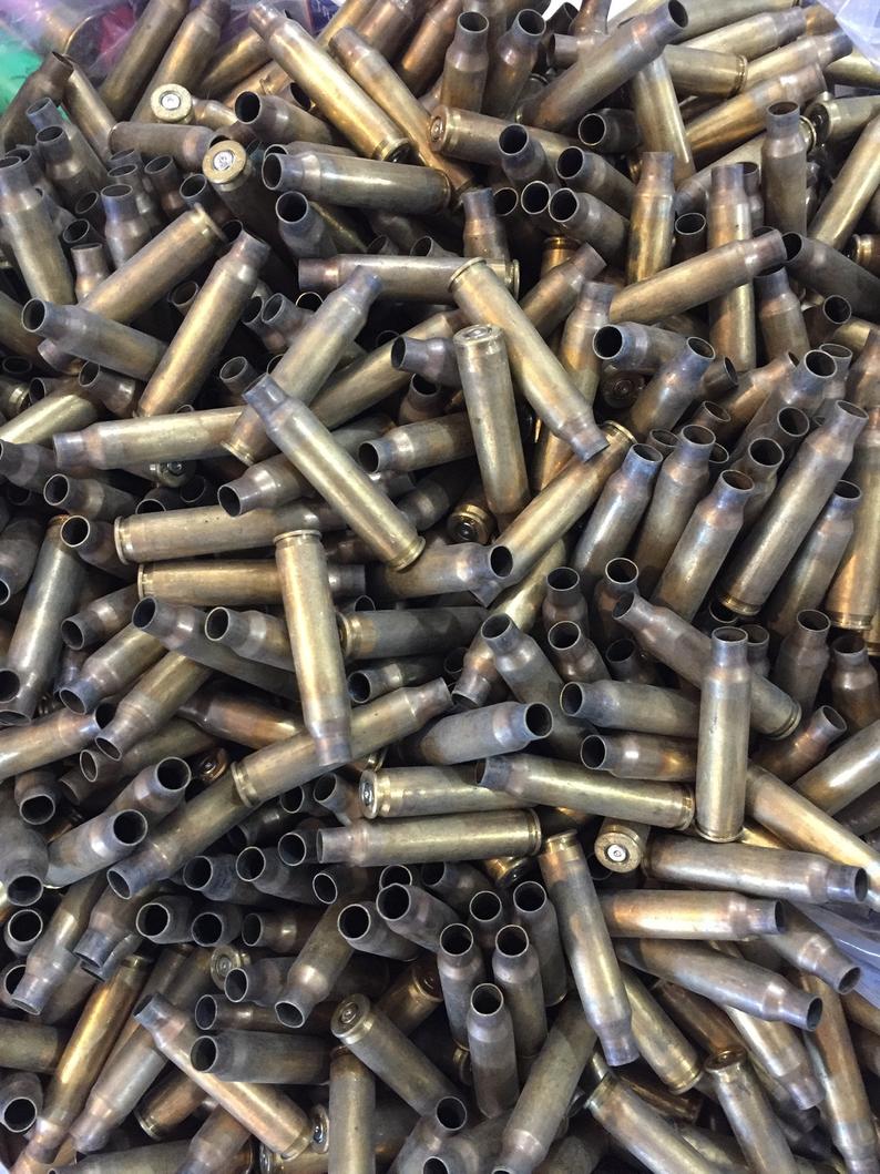 223 5.56 Brass Rifle Casings Used Shells Once Fired Qty 15 –