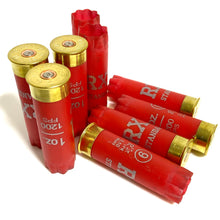Load image into Gallery viewer, Bright Red Maroon 12 Gauge Shotgun Shells Empty Used Casings Fired 12GA Hulls
