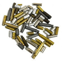 Load image into Gallery viewer, Mixed Spent Bullet Casings DIY Jewelry Steampunk Once Fired .22 9MM 223 AK47 45ACP 38SPL 357 7.62x39 308 30-06 Qty 60 Pcs