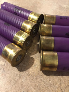 Purple Shotguns Shells Gold Brass Bottoms