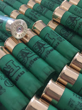 Load image into Gallery viewer, Empty Shotgun Shells Spent Zombie Green Hulls Ammo Casings Once Fired Cartridges Shotshells 12 Gauge Hand Polished