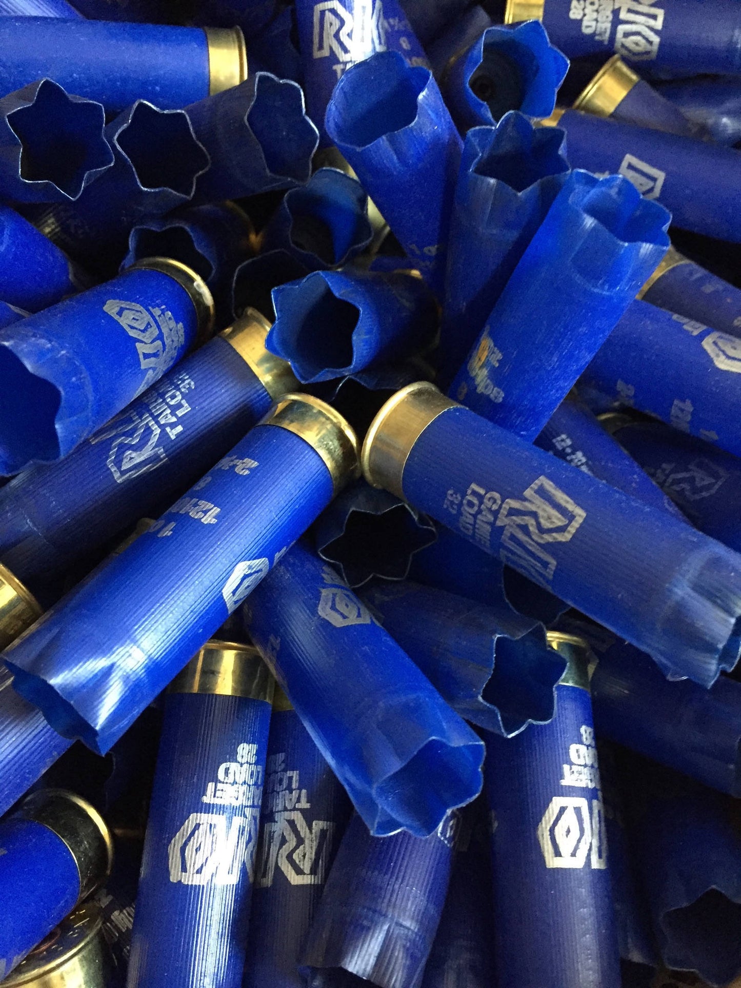 Empty Blue Shotgun Shells 12GA RIO Hulls 12 Gauge Shot Gun Shotshells Empty Casings Spent Ammo Once Fired 24 Pcs - FREE SHIPPING