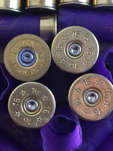 Purple Shotgun Shells 16 Gauge Empty Hulls Spent Shotshells Once Fired Shot Gun Ammo Casings 8 Pcs - FREE SHIPPING